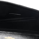 Grain De Poudre Matelasse Chevron Monogram Envelope Clutch Black