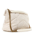 Boucle Tweed Quilted Small Loulou Puffer Monogram Chain Satchel Crema Soft