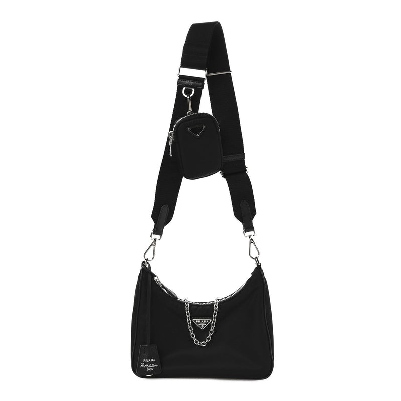 Re-Nylon Saffiano Re-Edition 2005 Shoulder Bag Black