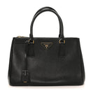 Saffiano Lux Small Galleria Double Zip Tote Black