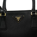 Saffiano Small Galleria Double Zip Tote Black
