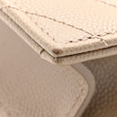 Grain De Poudre Matelasse Chevron Monogram Envelope Chain Wallet Dark Beige