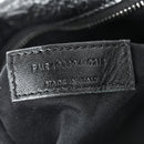 Crinkled Calfskin Matelasse Monogram Medium Niki Chain Satchel Black