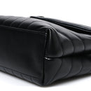 Calfskin Y Quilted Monogram Small Loulou Chain Satchel Black
