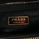 Jacquard Saffiano Triangolo Symbole Embroidered Mini Galleria Double Zip Tote Black Corda