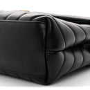Calfskin Y Quilted Monogram Small Loulou Chain Satchel Black