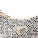 Satin Crystal Mini Re-Edition 2000 Bag White