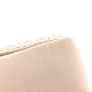 Satin Crystal Medusa Chain Clutch Beige
