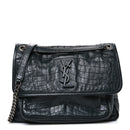 Crocodile Embossed Calfskin Monogram Medium Niki Chain Satchel Algea