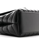 Calfskin Y Quilted Monogram Monochrome Small Loulou Chain Satchel Black