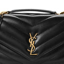Lambskin Chevron Quilted Medium Loulou Black