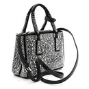 Satin Crystal Mini Galleria Double Zip Tote Metal