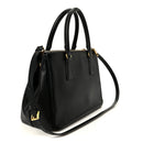 Saffiano Small Galleria Double Zip Tote Black