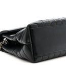 Calfskin Y Quilted Monogram Medium Loulou Chain Satchel Black