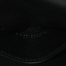 Lambskin Matelasse Chevron Monogram Envelope Chain Wallet Black