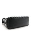 Calfskin Y Quilted Monogram Medium Loulou Chain Satchel Black