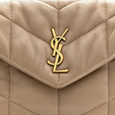 Lambskin Quilted Toy Loulou Puffer Monogram Chain Satchel Dark Beige