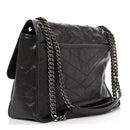 Crinkled Calfskin Matelasse Monogram Medium Niki Chain Satchel Storm