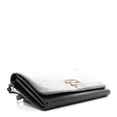 Saffiano Metal Flap Wallet With Strap Black