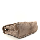Suede Y Quilted Monogram Medium Loulou Chain Satchel Taupe