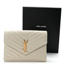 Grain De Poudre Matelasse Chevron Monogram Envelope Clutch Blanc Vintage