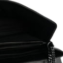 Calfskin Y Quilted Monogram Monochrome Medium Loulou Chain Satchel Black