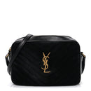 Suede Calfskin Monogram Lou Camera Bag Black