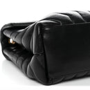 Calfskin Y Quilted Monogram Medium Loulou Chain Satchel Black