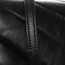 Calfskin Y Quilted Monogram Monochrome Toy Loulou Crossbody Bag Black