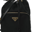 Saffiano Tessuto Nylon Mini Bucket Crossbody Bag Black