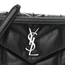 Lambskin Quilted Small Loulou Puffer Monogram Chain Satchel Black
