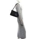 Lambskin Quilted Toy Loulou Puffer Monogram Monochrome Chain Satchel Black