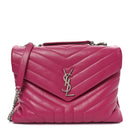 Calfskin Y Quilted Monogram Medium Loulou Chain Satchel Freesia