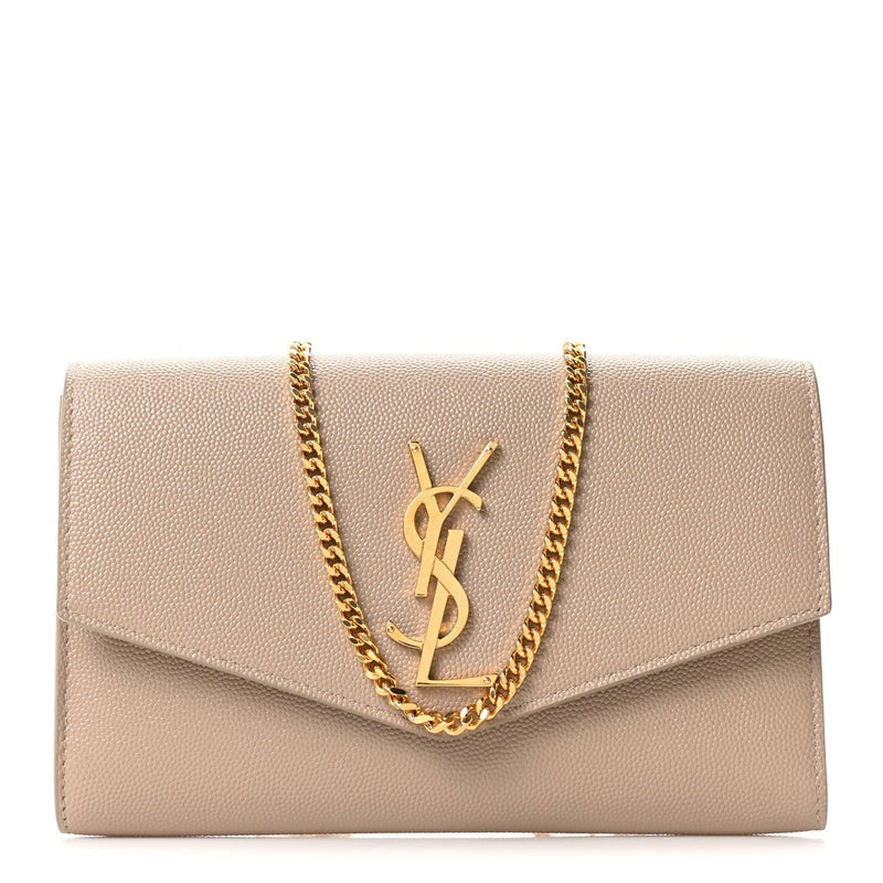 Grain De Poudre Monogram Uptown Chain Wallet Dark Beige