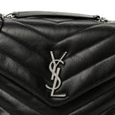 Calfskin Y Quilted Monogram Small Loulou Chain Satchel Black