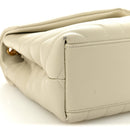 Calfskin Y Quilted Monogram Small Loulou Chain Satchel Blanc Vintage
