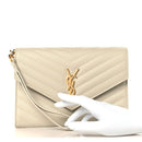 Grain De Poudre Matelasse Chevron Cassandre Envelope Chain Wallet Crema Soft