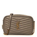 Calfskin Matelasse Monogram Mini Lou Camera Bag Greyish Brown