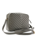 Calfskin Matelasse Monogram Lou Camera Bag Dusty Grey