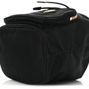 Nylon Vela Saffiano Mini Bucket Crossbody Bag Black