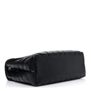 Calfskin Y Quilted Monogram Small Loulou Chain Satchel Black
