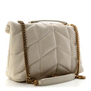 Lambskin Quilted Toy Loulou Puffer Monogram Chain Satchel Blanc Vintage