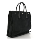 Linen Calfskin Rive Gauche North South Tote Black
