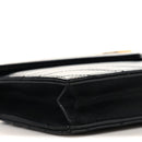 Calfskin Matelasse Chevron Monogram Envelope Chain Wallet Black