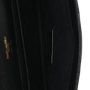 Grain De Poudre Matelasse Chevron Monogram Envelope Clutch Black