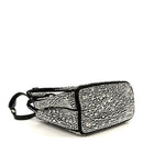 Satin Crystal Mini Galleria Double Zip Tote Metal