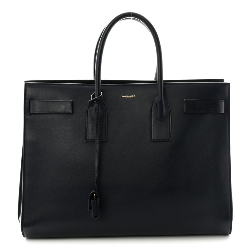 Calfskin Large Sac de Jour Carryall Navy Blue