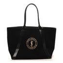 Linen Calfskin Rive Gauche Tote Black