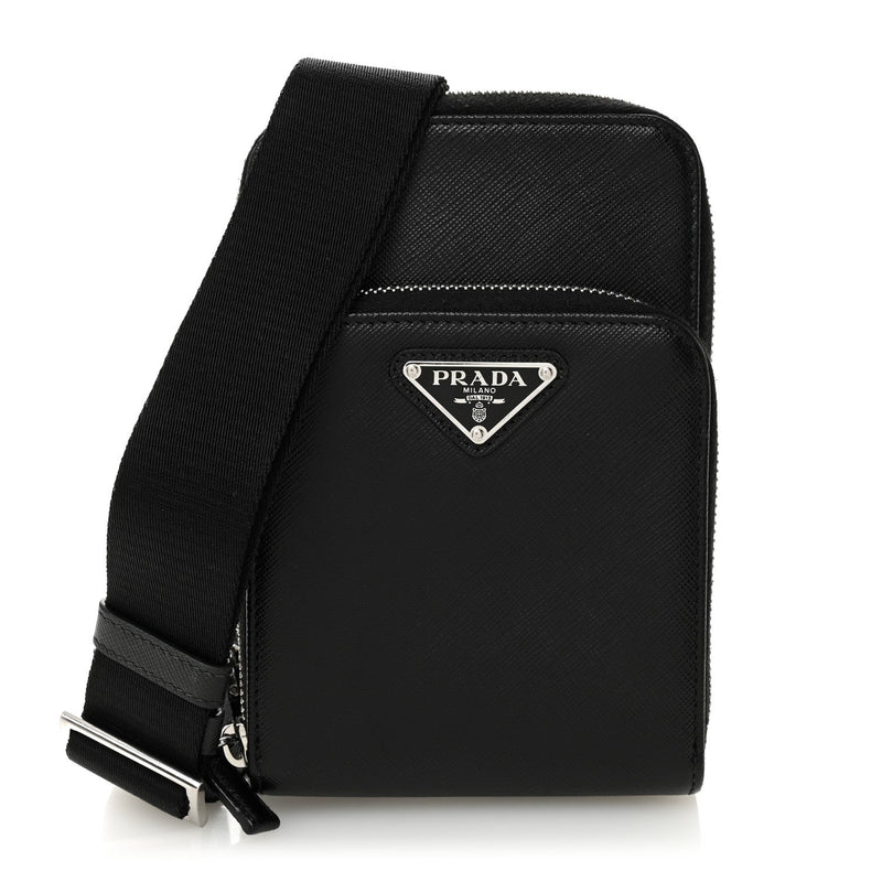 Saffiano Smartphone Case Crossbody Black