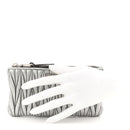 Metallic Nappa Matelasse Quilted Zip Wallet Silver
